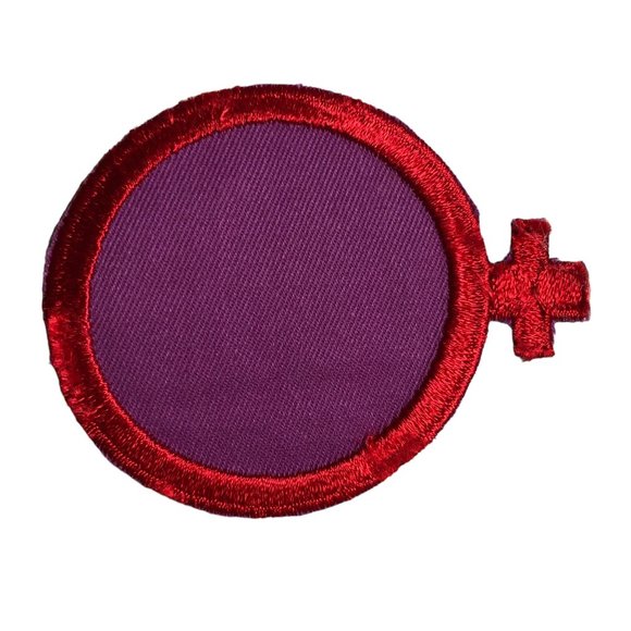 Vintage Rumper Stitcher Female Hippie Patch Red Purple 3"x3.5"  Hallmark Pocket - Picture 3 of 10